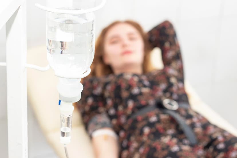 Woman getting mobile IV therapy in Tamarac, FL.