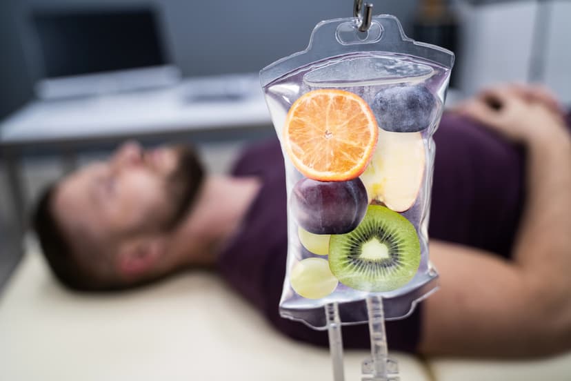 Man getting mobile IV drip in Plantation, FL.
